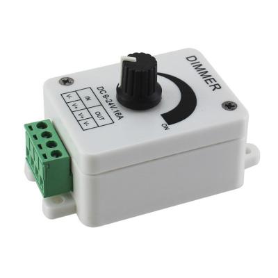 China Adjustable Brightness LED Controller Dimmer Switch DC 12V 16A For 5050 Single Color Light for sale