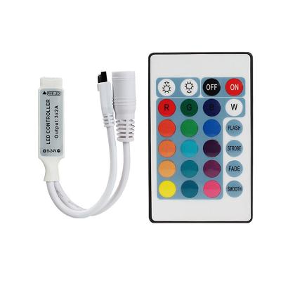 China Mini IR 24 Key LED RGB Controller DC 12V Infrared Remote 72W Power for sale
