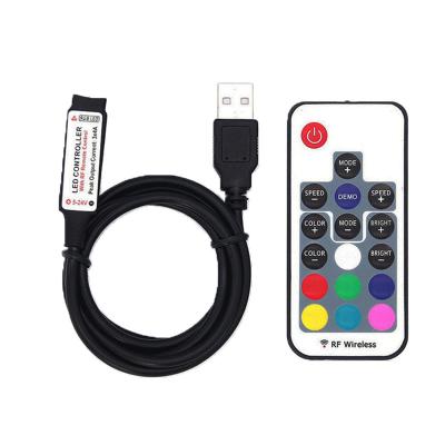 China USB Interface Powered LED Mini Controller With 17 Keys RF Wireless Remote Control for sale