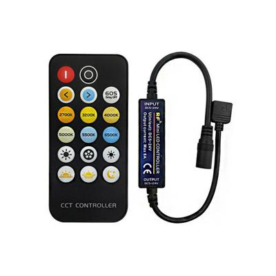 China DC Dual Color Temperature LED Controller Dimmer With 17 Key Wireless RF Remote Control for sale