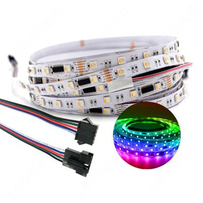 China Dmx512 LED Pixel Strip Light Dual Row 5050 Rgbw Rgbww 4 In 1 Full Color Programmable for sale