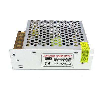 China Wide Voltage Switch Power Supply AC 220V To DC 24v 3a 72w With Aluminium Case for sale