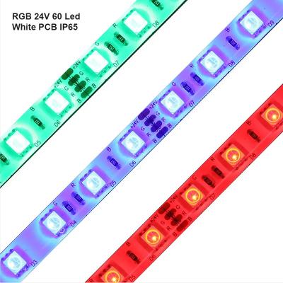 China 24V SMD 5050 RGB LED Strip Lights Colour Changing 60led Waterproof for sale