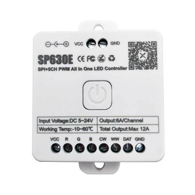 중국 매직 홈 앱 제어 LED 스트립 스마트 컨트롤러 SP630E RGBCW 출력 채널 판매용