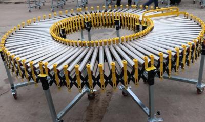 China Powered or Non-powered Flexible Roller Conveyor Expandable Roller Type Conveyor for sale