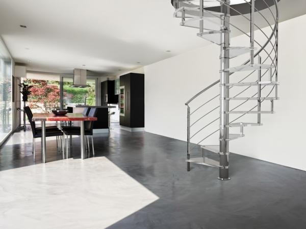 Quality Indoor / Outdoor Modern Steel Spiral Stairs With Stainless Balustrade for sale