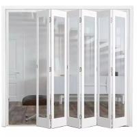 Quality Exterior Customized Plastic Folding Door UPVC Frame Glass Accordion Design for sale