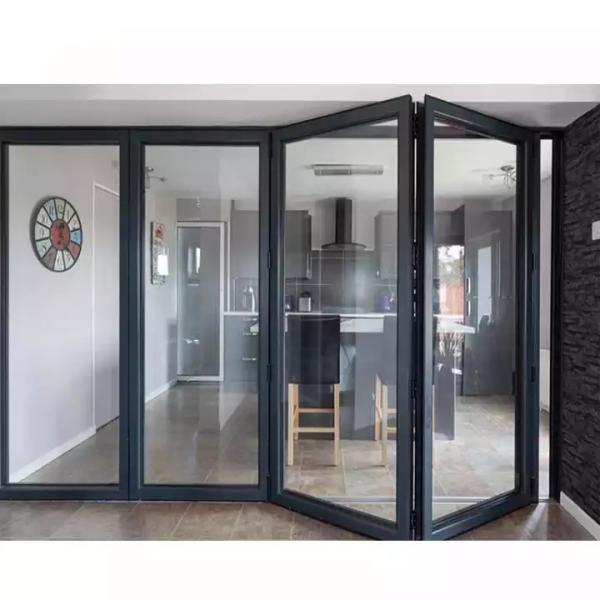 Quality EPDM Waterproof Exterior Aluminum Folding Door Glass Bifold Patio Sliding for sale