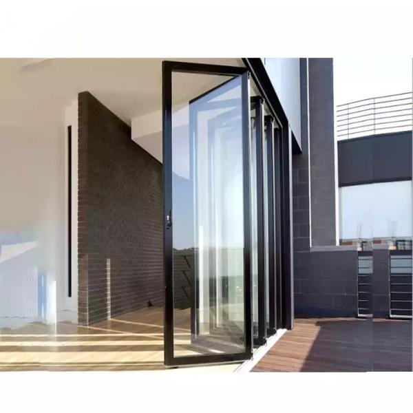 Quality EPDM Waterproof Exterior Aluminum Folding Door Glass Bifold Patio Sliding for sale