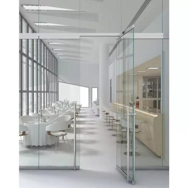 Quality Aluminum Alloy Frameless Swing Glass Door , Tempered Commercial Double Glass for sale