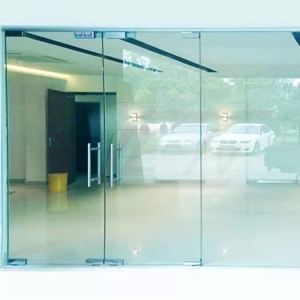 Quality Aluminum Alloy Frameless Swing Glass Door , Tempered Commercial Double Glass for sale