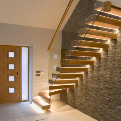 China Floating Space Saving Spiral Staircase , Led Wooden Floating Staircase à venda