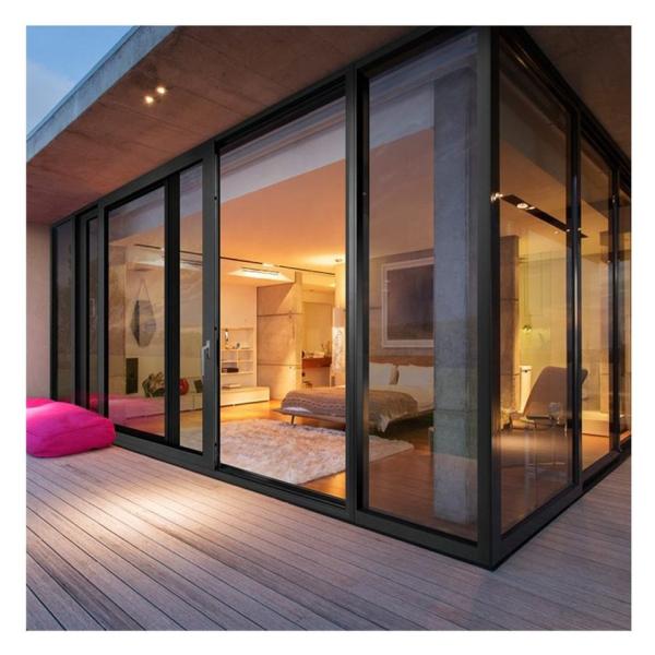 Quality Customized Color Design Aluminum Double Glass Sliding Door Frameless for sale