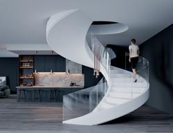 Quality Customize Luxury Modern Small Spiral Stair Space Saving Indoor for sale