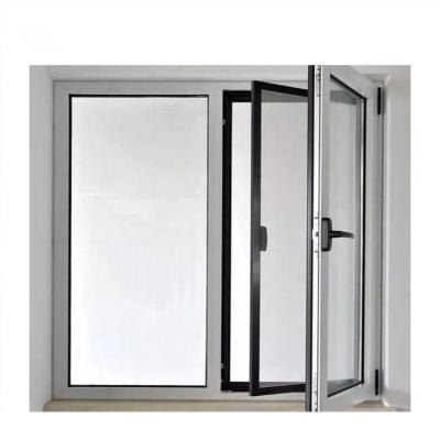 China Double Glazed Commercial Aluminum Frame Windows Tempered Glass Swing for sale