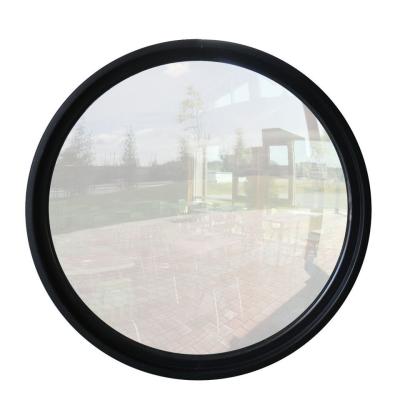 China Commercia Hurricane Proof Aluminum Round Wooden Window Heat Insulation for sale