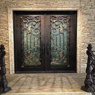 China Luxury Main Wrought Iron Security Door , Exterior Metal Entrance Door for sale
