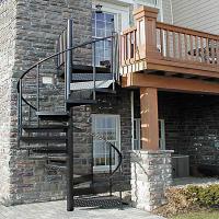 Quality Outdoor Powder Coated Carbon Steel Spiral Staircase Customized Size for sale