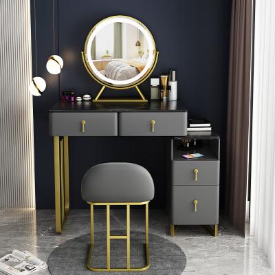 China Sistema de la vanidad del maquillaje de los muebles del dormitorio con la tabla cosmética del almacenamiento del espejo en venta