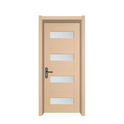 China Lamination Lacquer Interior Doors , Waterproof Glass Modern Wood Door for sale
