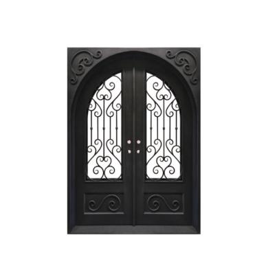 China Puertas de acero del jardín del arco, nueva puerta del hierro labrado del chalet del diseño en venta