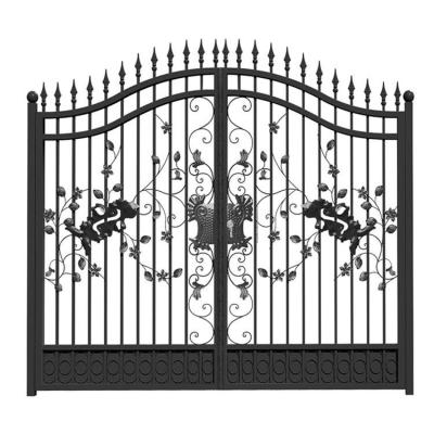 China Modern House Grill Design Front Door , Galvanized Wrought Iron Main Gate for sale