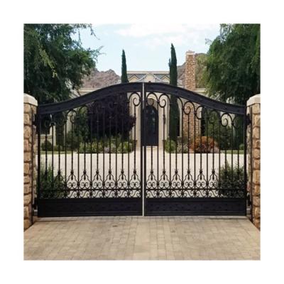 China Customized Wrought Iron Main Gate , New Design Entrance Wrought Iron Door for sale