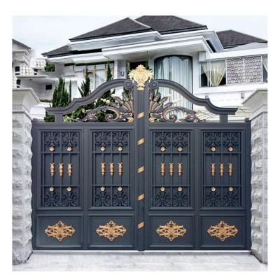 China Security Entrance Sliding Driveway Gates , Wrought Iron Main Gate Design for sale