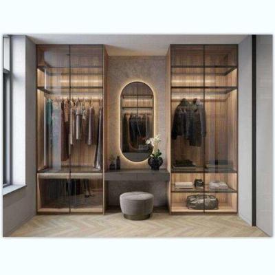 China Home Furniture Foldable Wood Luxury Antique High Gloss Wardrobe Smart Design for sale