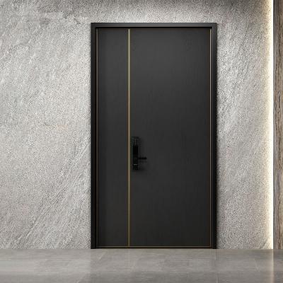 China MDF Carcass Security Steel Door , Wood Armored Exterior Front Doors for sale