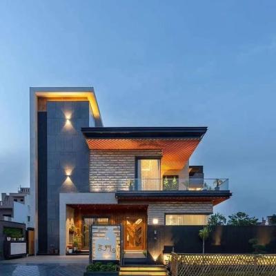 China Modern Design Light Steel Frame Prefabricated House Two Storey Luxury Prefab Villa for sale
