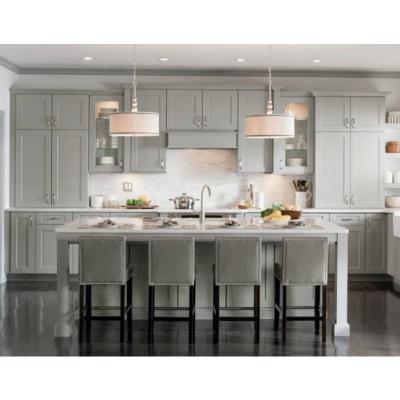 China Ready To Assemble Solid Wood White Shaker Style Modular Wood Kitchen Cabinets en venta
