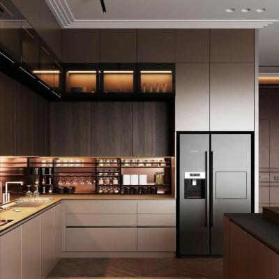 China Manufacturing Modern European Style Cupboard Lacquer Modular Kitchen Cabinets en venta