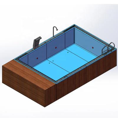 Chine Fiberglass Prefab Customized Color 20FT 40FT Shipping Container Swimming Pool With UPVC Window à vendre