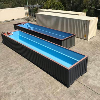 China 40FT Prefab Customized Size And Color Container Swimming Pool By Steel Material With Electrical And Plumping System for sale