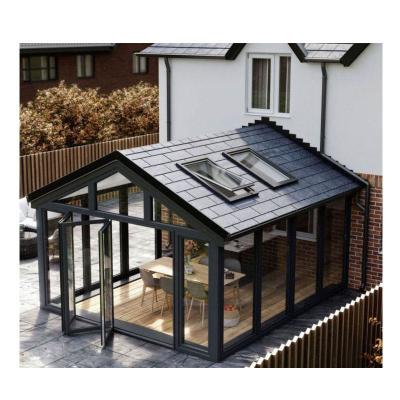 China Balcony Free Standing Sunshine House Winter Garden Aluminum Frame Slant Roof Sunroom à venda