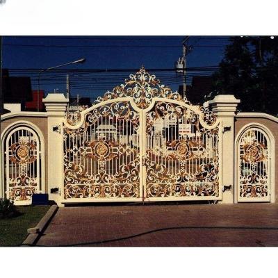 China Luxury Antique Wrought Iron Pipe Designs Main Gate for Home Garden Or Outdoors en venta