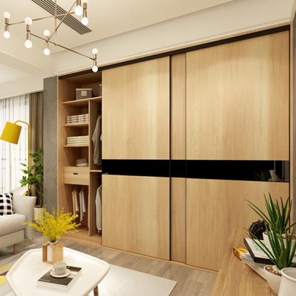 Quality Trendy Solid Wood Walk In Closet Organizer Mirror Sliding Doors Wardrobes For for sale