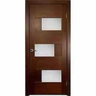 China Fireproof MDF Wooden Door HDF ABS PVC WPC Mahogany Wood Entry Door for sale