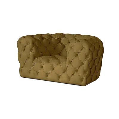 China Modern Living Room Hotel Lobby Couch Quilted Button Tufted Velvet Sofa for sale