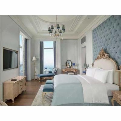 China FSC High End Hotel Furniture European Style Carved Villa Bedroom Set for sale