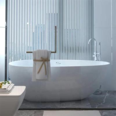 China 1.5m Modern Freestanding Solid Surface Bathtub Acrylic Stone Resin Soaking Tub for sale