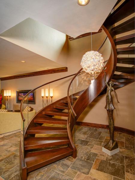 Quality Wrought Iron Interior Stair Railings Spiral Staircase Glass Curved Banister for sale