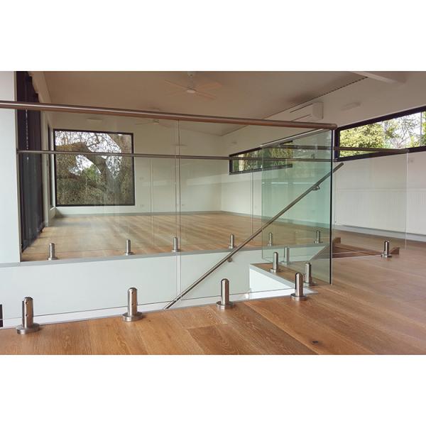 Quality Top HandRail Indoor Frameless Glass Balustrade Staircase Guard Rail On Stairs for sale