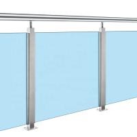 Quality OEM Balcony Stainless Steel Glass Balustrade With Wood Handrail for sale