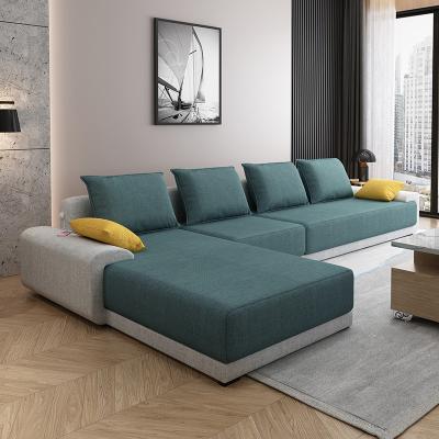 中国 軽く贅沢な深緑色の灰色の布のソファーの簡単な現代家具の組合せセット 販売のため