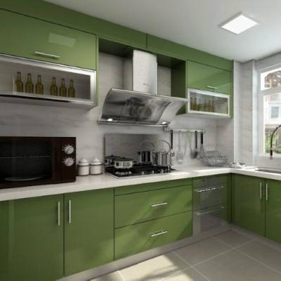 China CAD Drawing Economical Modular Kitchen Cabinets With Lacquer Paint Doors for sale