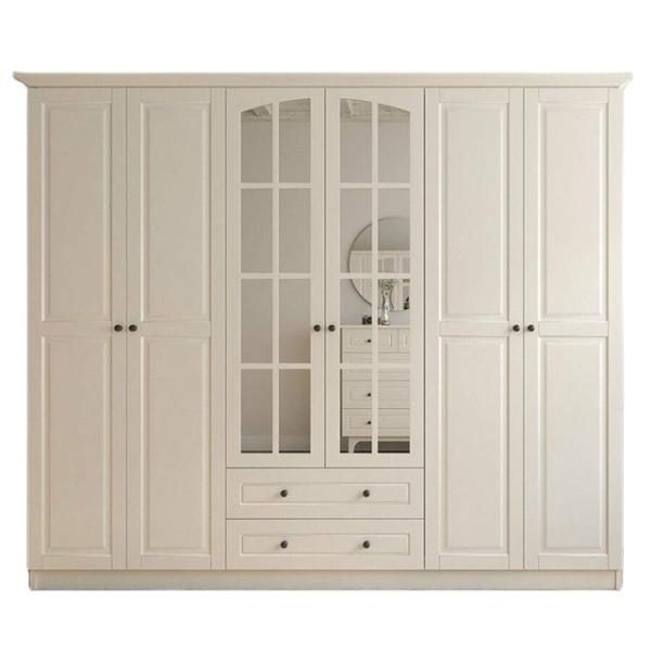 Quality Eco Friendly Customized Wardrobe Wooden Modern Bedroom Cabinet With Glass for sale