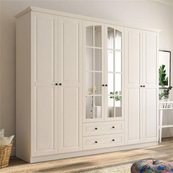 Quality Eco Friendly Customized Wardrobe Wooden Modern Bedroom Cabinet With Glass for sale