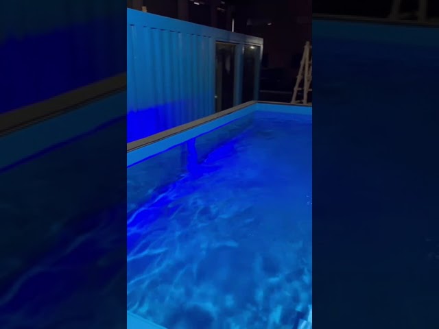Mobile Prefab Container Swimming Pool for Sale, Ready-Made Luminous Modern Container Pool Swimming